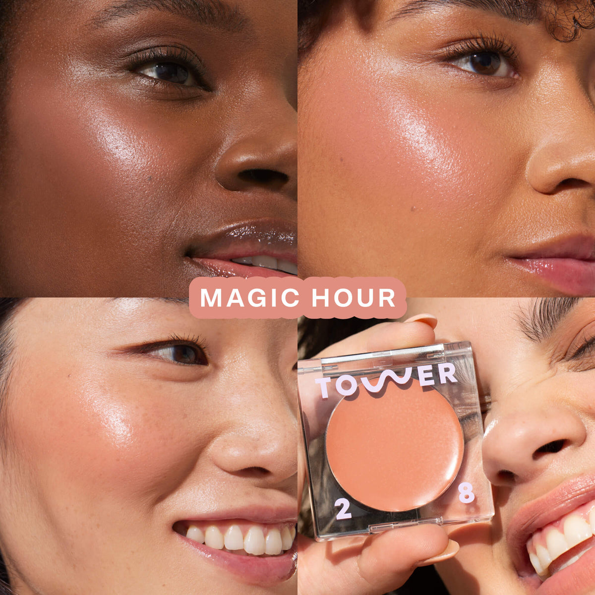 GetSet™ Matte Powder Blush in Long Beach Ice Tea and BeachPlease Cream Blush in Magic Hour [The Tower 28 Beauty Cheeky Duo in Nude Cheeks]