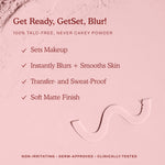 Shade: Palisades Pink [The Tower 28 Beauty GetSet Blur + Set Pressed Powder is 100% talc free, sets your makeup, and instantly blurs and smooths skin. Image features Palisades Pink.]