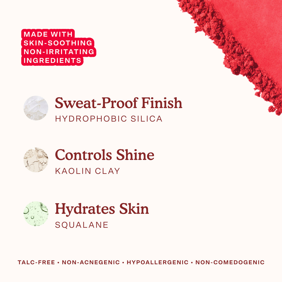 Product label with ingredients and benefits on a white background [Sunset Shirley x Toni Bravo]