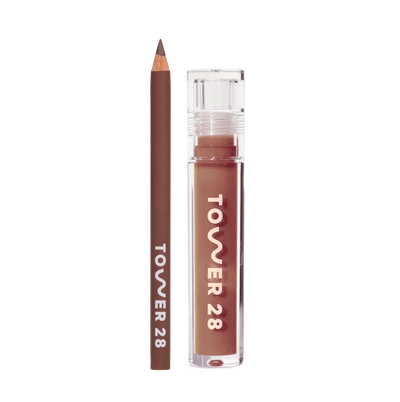 Shade: Oneliner in Draw Me + ShineOn Lip Jelly in Almond [Shown is the Chocolate Brown Duo]